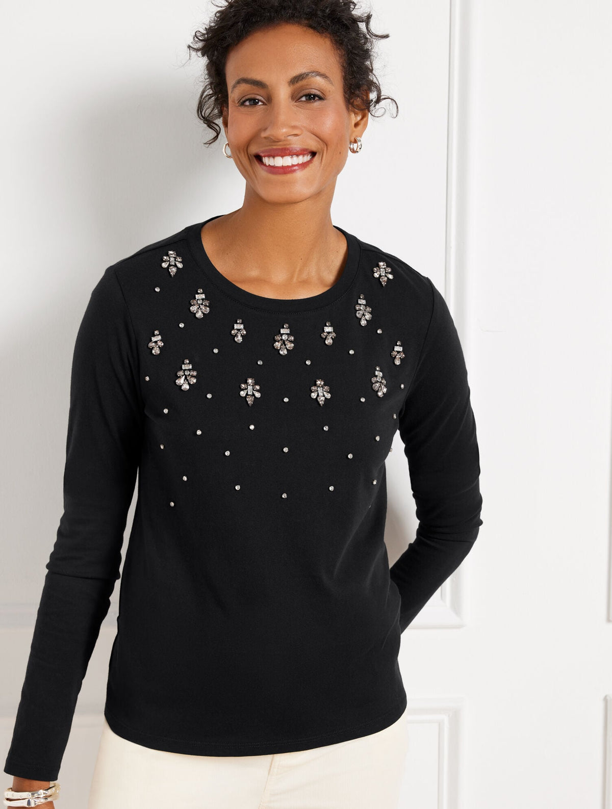 EMBELLISHED CREWNECK TEE | Talbots