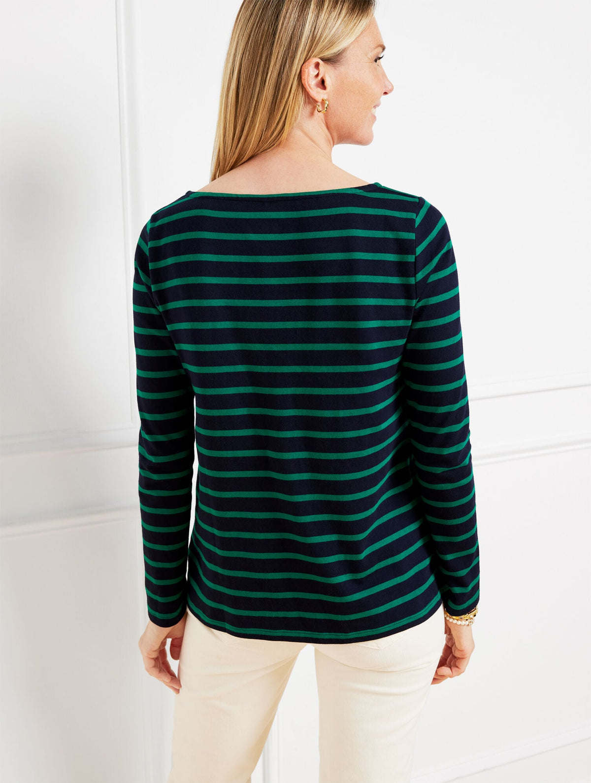 EMBROIDERED BATEAU NECK TEE - COCKTAIL | Talbots