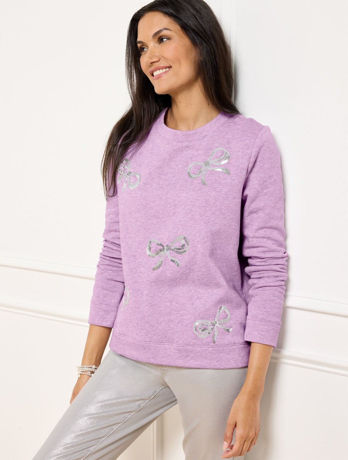 EMBELLISHED CREWNECK SWEATSHIRT | Talbots
