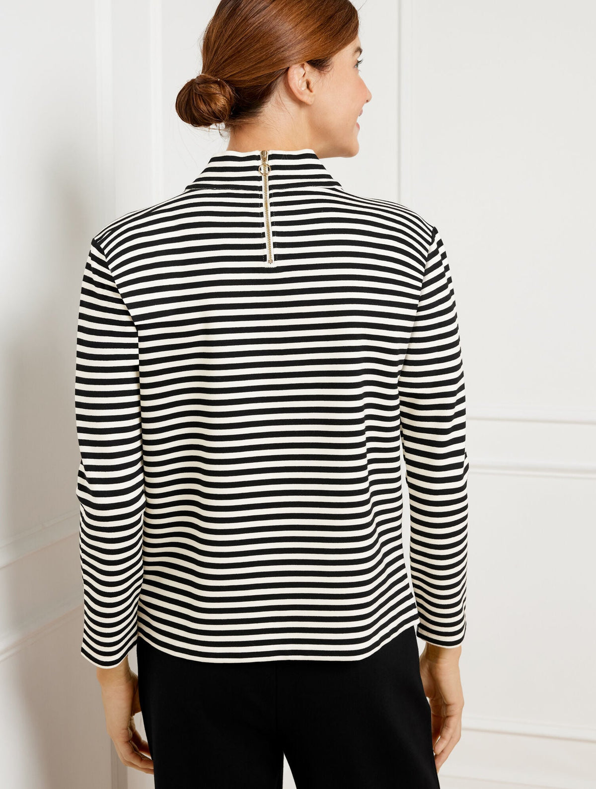 EFFORTLESS ULTRAKNIT ZIP BACK MOCKNECK TOP | Talbots