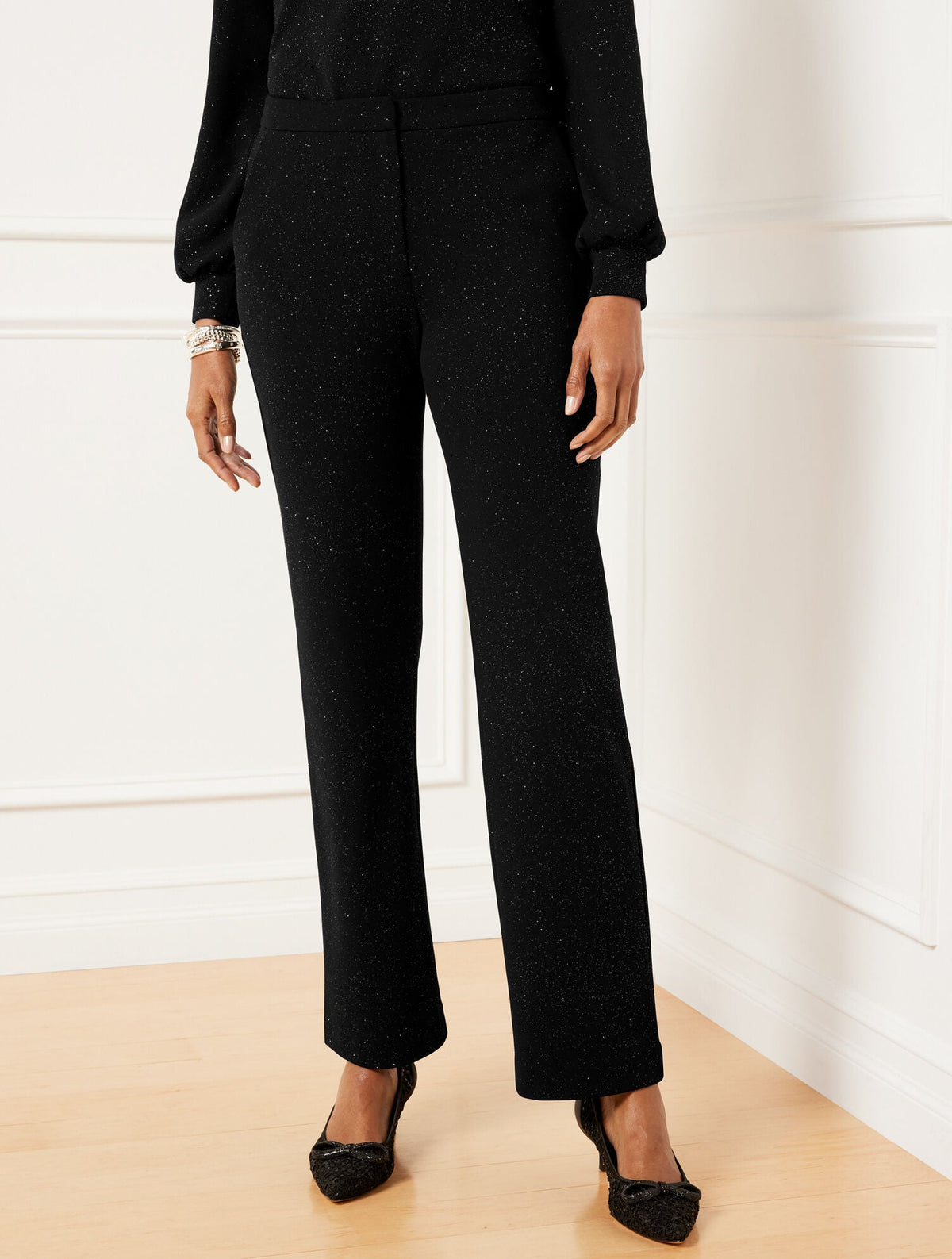 STRAIGHT LEG SPARKLE KNIT PANTS | Talbots