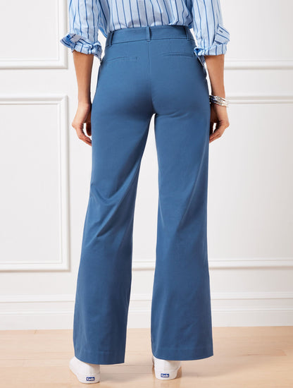 FLARE LEG TWILL PANTS | Talbots