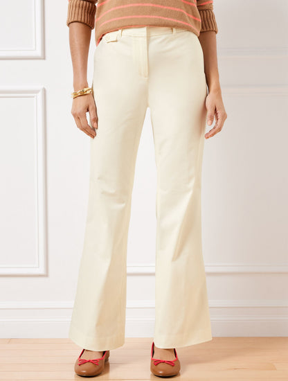 FLARE LEG TWILL PANTS | Talbots