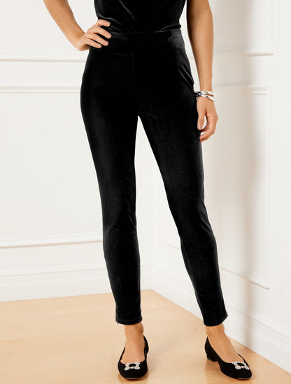 TALBOTS SOHO STRECH VELVET LEGGINGS | Talbots