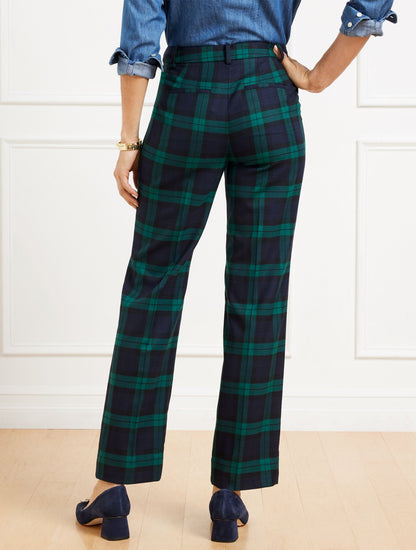 TALBOTS SOUTHAMPTON STRAIGHT LEG PANTS - DASHING BLACK WATCH TARTAN | Talbots