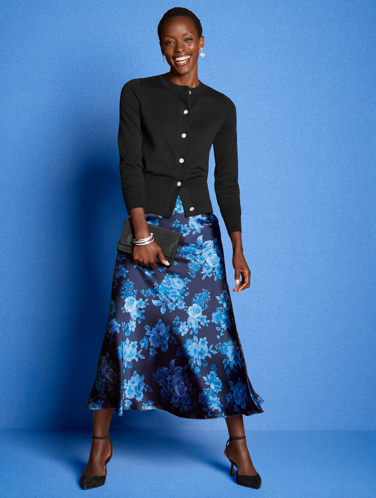 SATIN MAXI SLIP SKIRT - FLOURISH FLORAL | Talbots