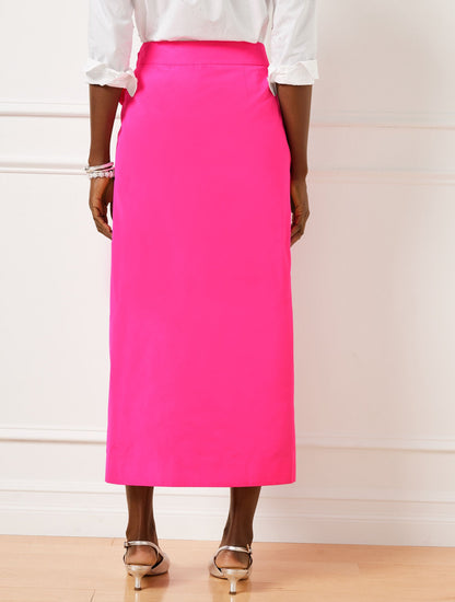 TAFFETA DRAPED MAXI SKIRT | Talbots