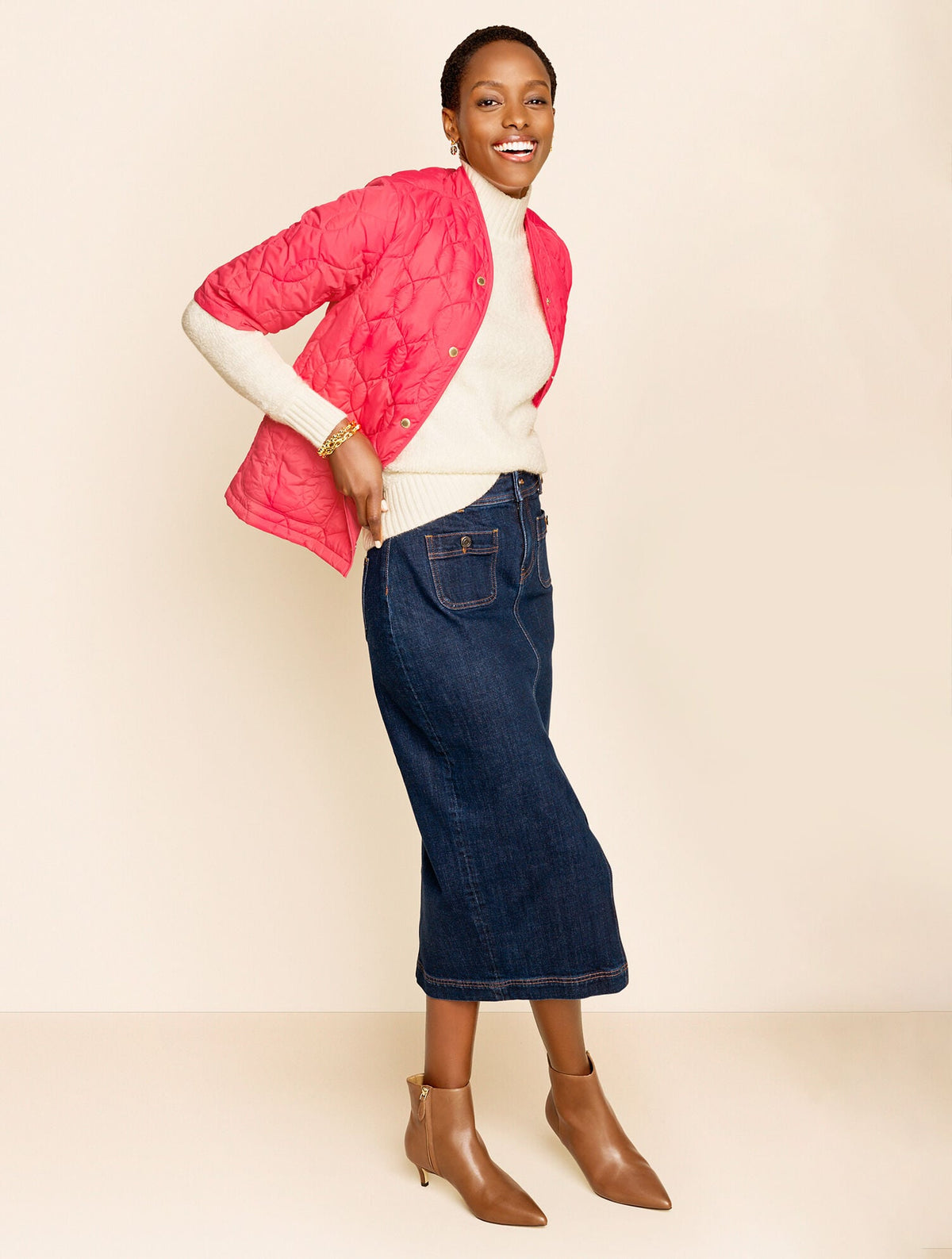 DENIM MIDI SKIRT - PARK WASH | Talbots