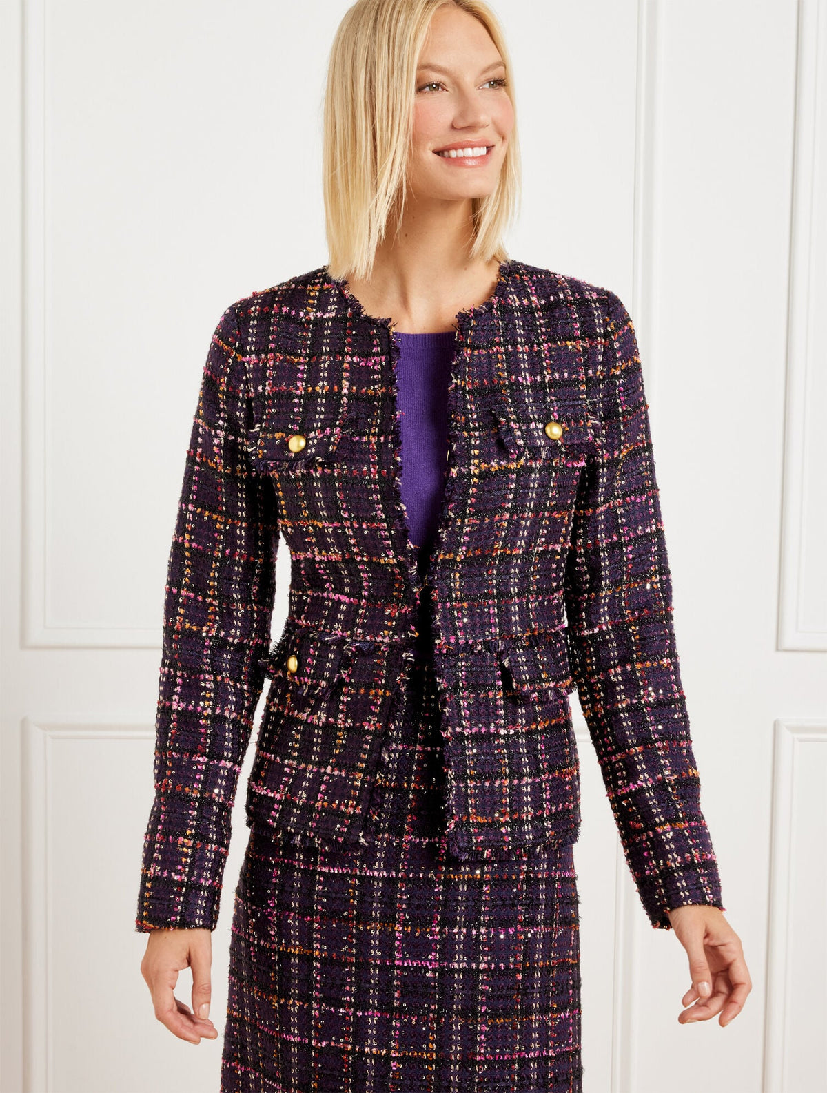 MIDNIGHT SPARKLE TWEED JACKET | Talbots