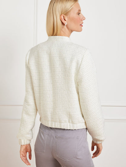 SPARKLE TWEED BOMBER JACKET | Talbots