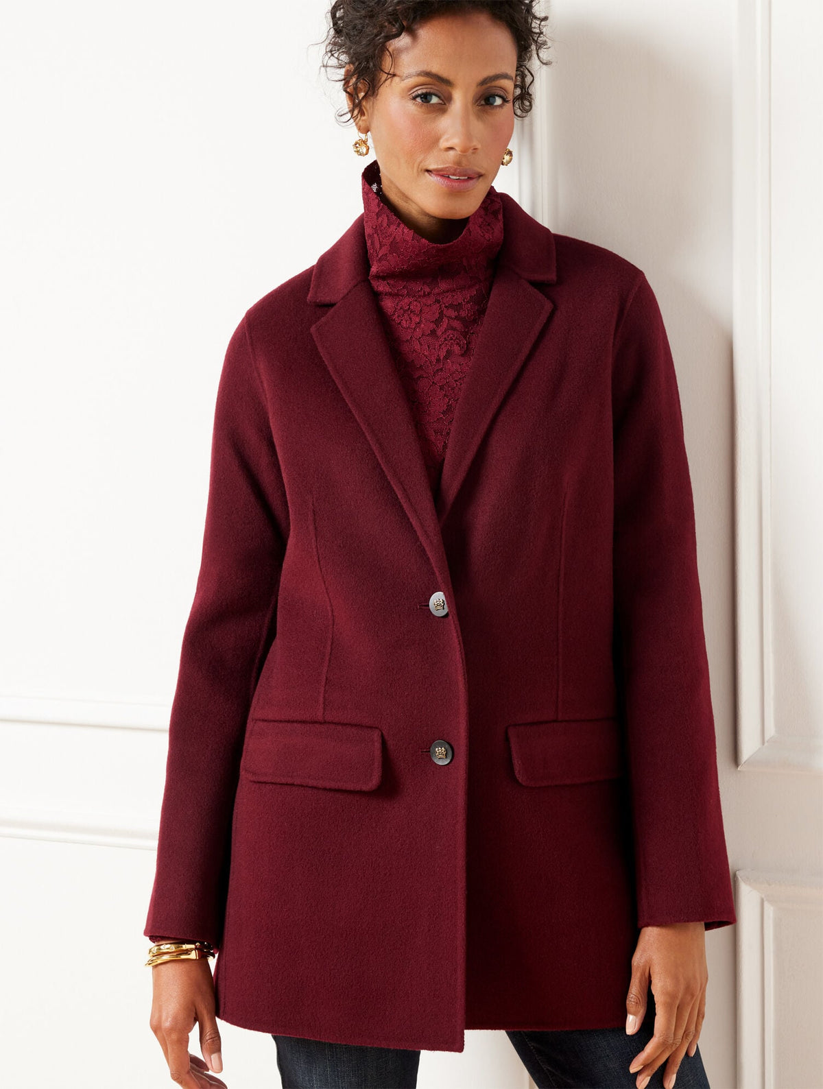 DOUBLE FACE WOOL BLEND BLAZER | Talbots