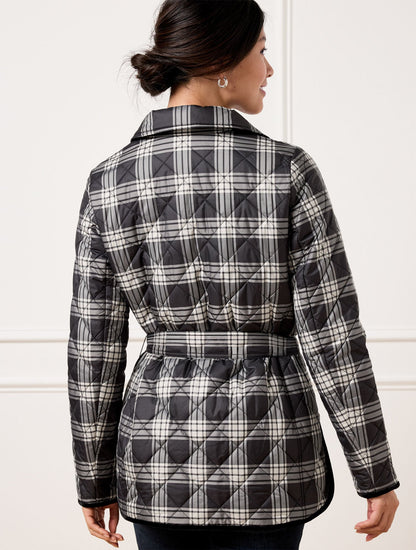 TIE WAIST QUILTED SHIRT JACKET - TRADITIONAL PLAID | Talbots