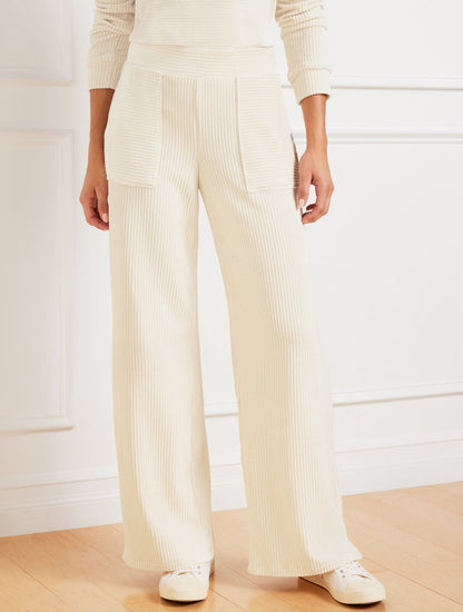 SKY LOUNGE VELOUR WIDE LEG PANTS | Talbots