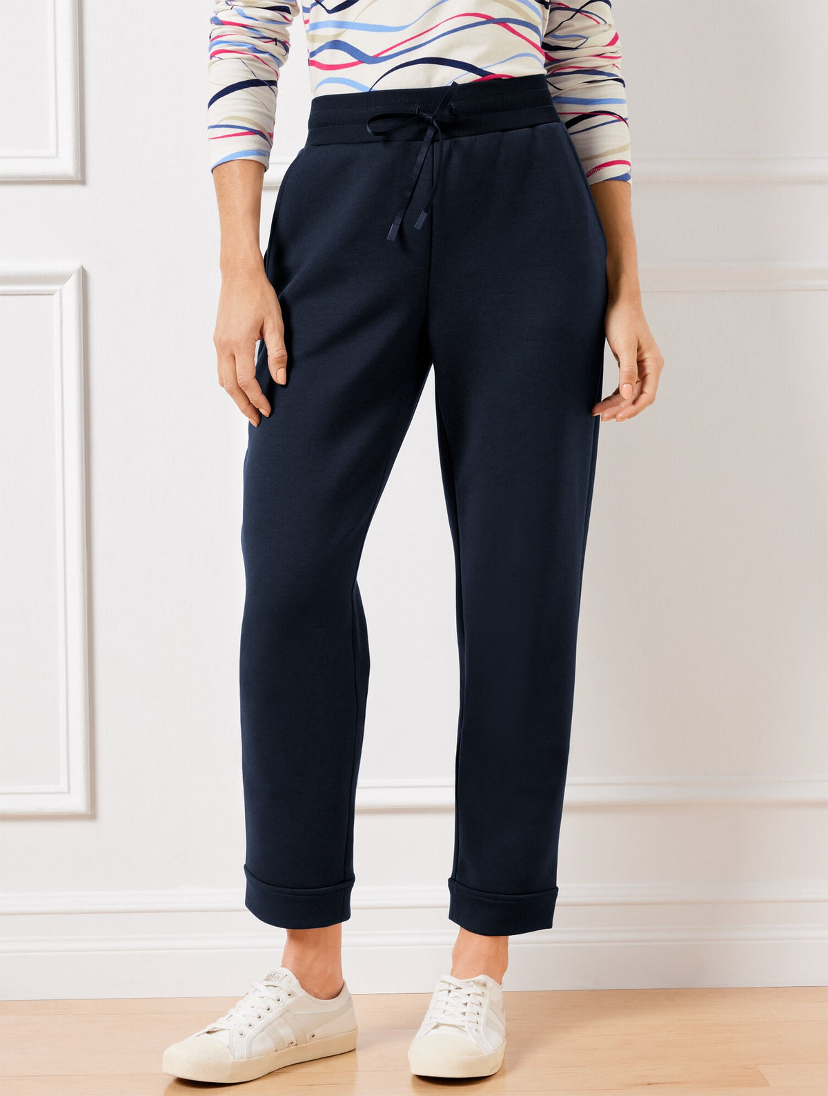 AIRKNIT STRETCH STRAIGHT LEG CUFF PANTS | Talbots