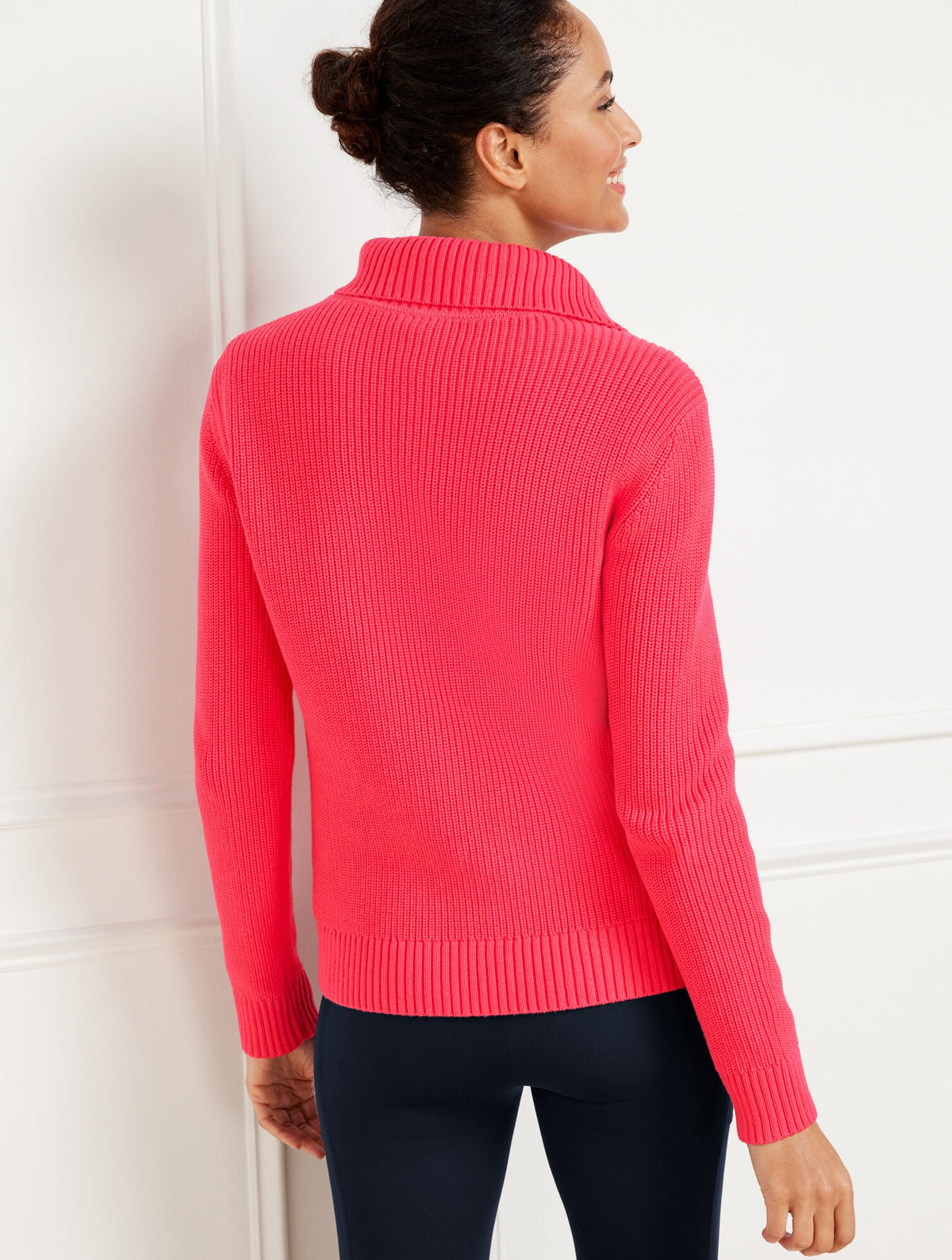 QUILTED FULL ZIP SWEATER JACKET | Talbots