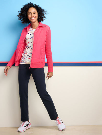 QUILTED FULL ZIP SWEATER JACKET | Talbots