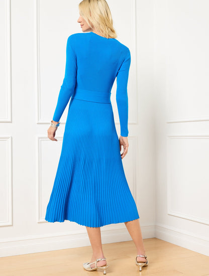 TWIST FRONT RIBBED SWEATER DRESS | Talbots