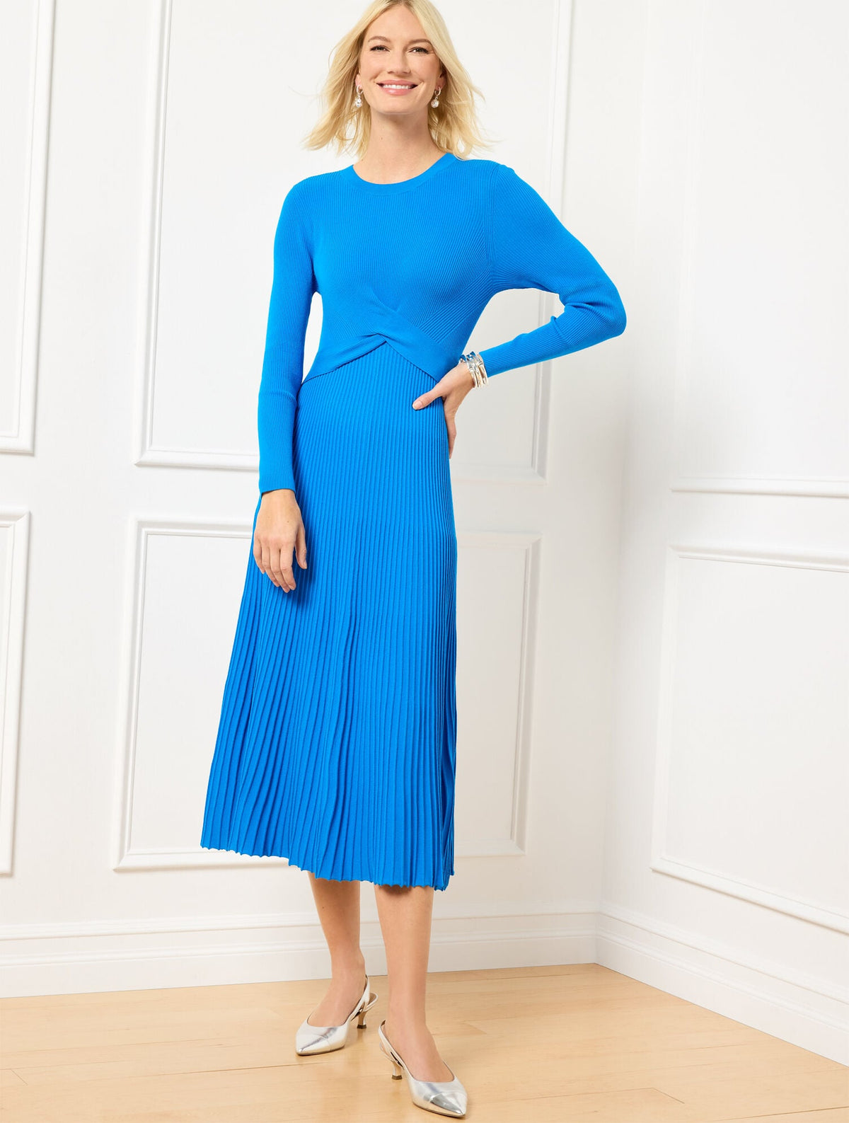 TWIST FRONT RIBBED SWEATER DRESS | Talbots