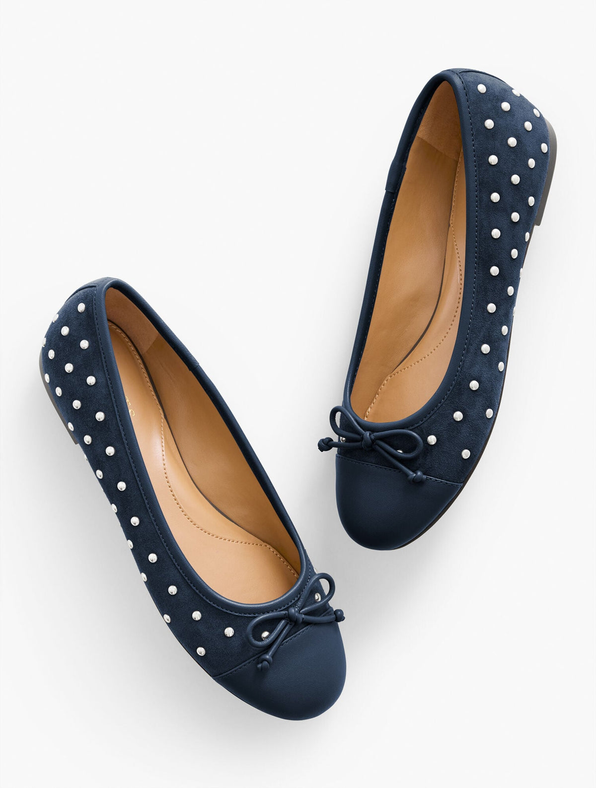 BLAIR STUDDED SUEDE BALLET FLATS | Talbots