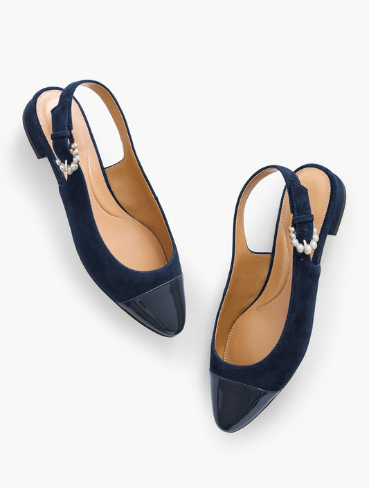 EDISON SUEDE SLINGBACK FLATS | Talbots