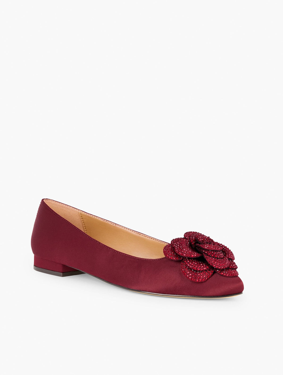 EDISON FLOWER SATIN FLATS | Talbots