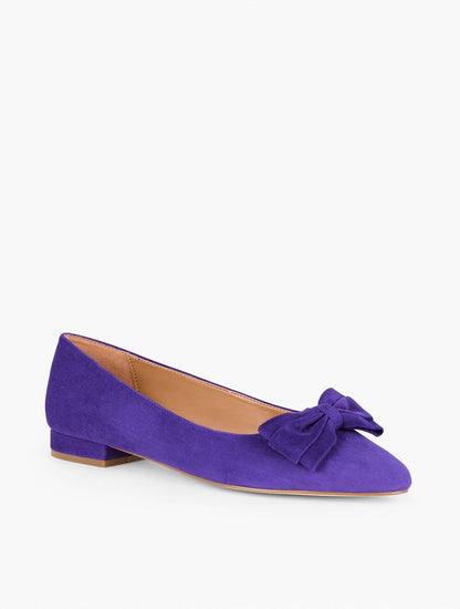 EDISON BOW SUEDE FLATS | Talbots