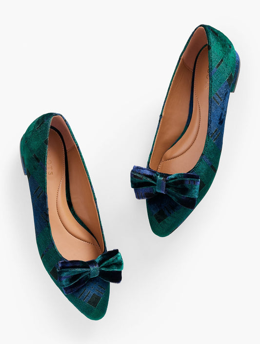 EDISON BOW FLATS - VELVET SNOWFLAKE | Talbots