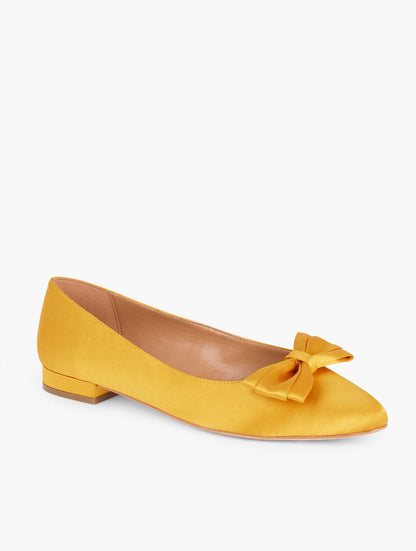 EDISON BOW SATIN FLATS | Talbots