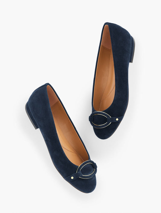 MADISON BUCKLE SUEDE BALLET FLATS | Talbots