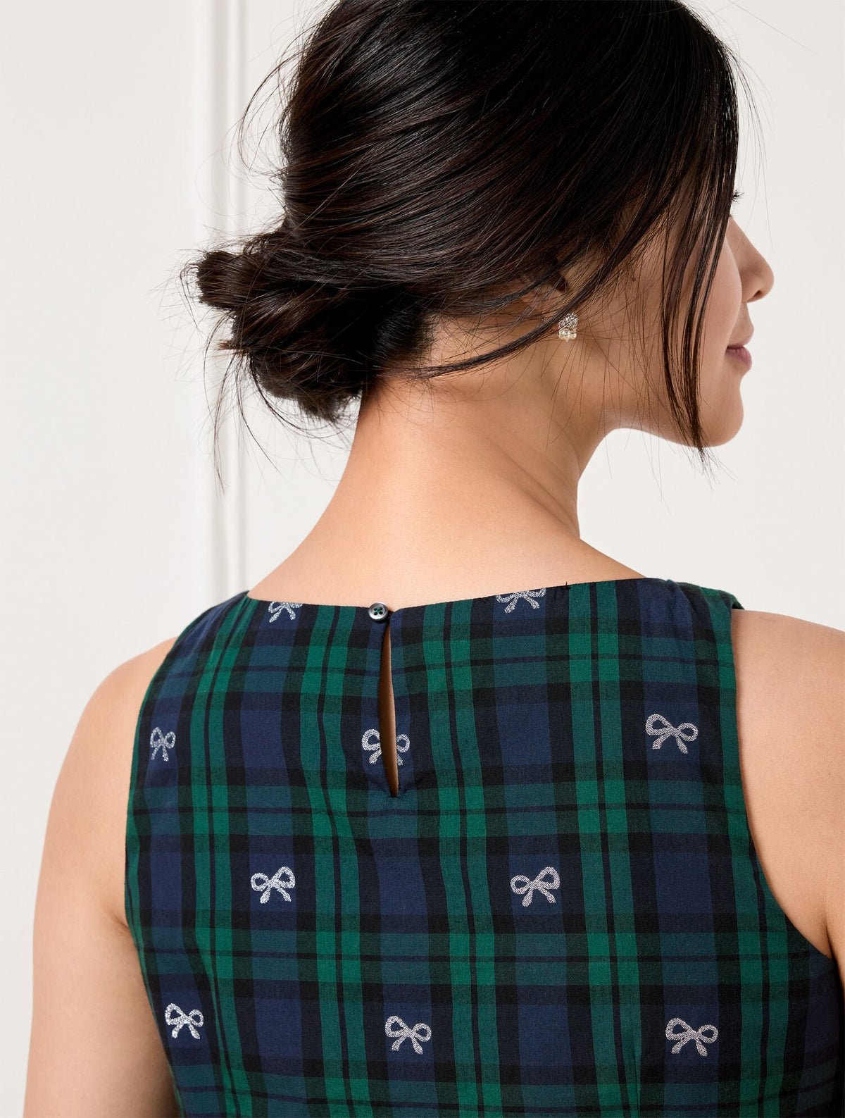 METALLIC BOW BLACK WATCH SHELL | Talbots
