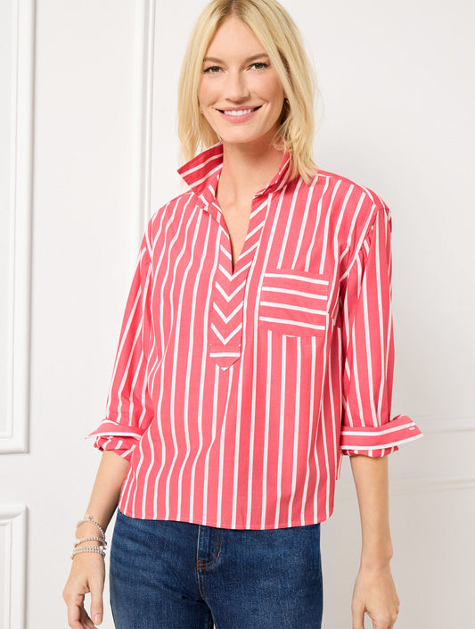 SHORT SHIRT - SAVVY STRIPE | Talbots