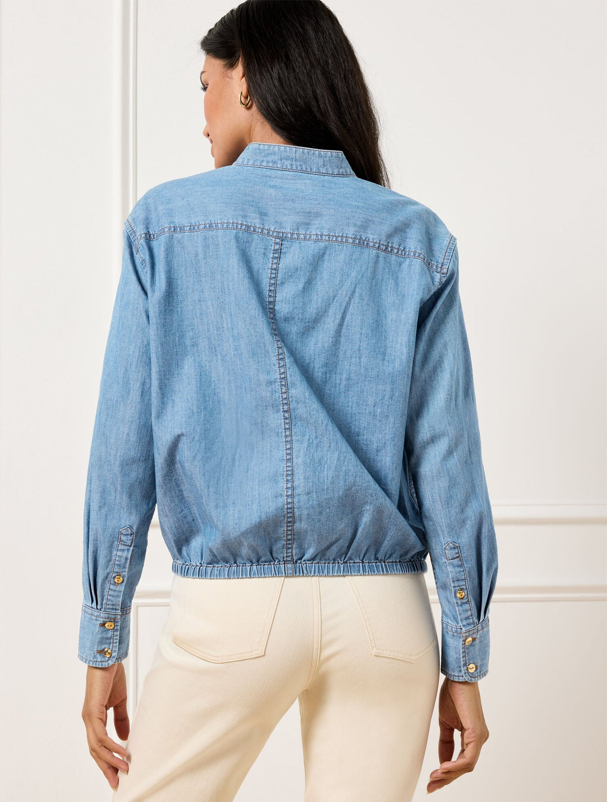 TIE FRONT DENIM TOP | Talbots