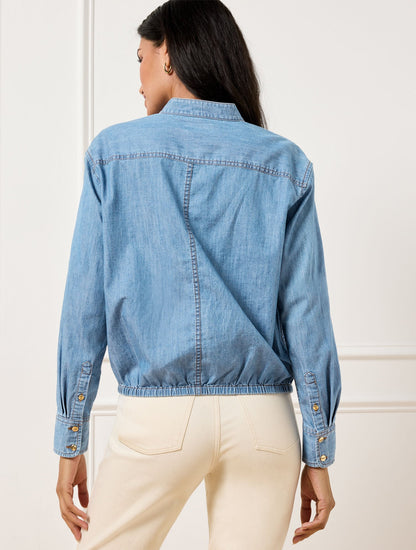 TIE FRONT DENIM TOP | Talbots