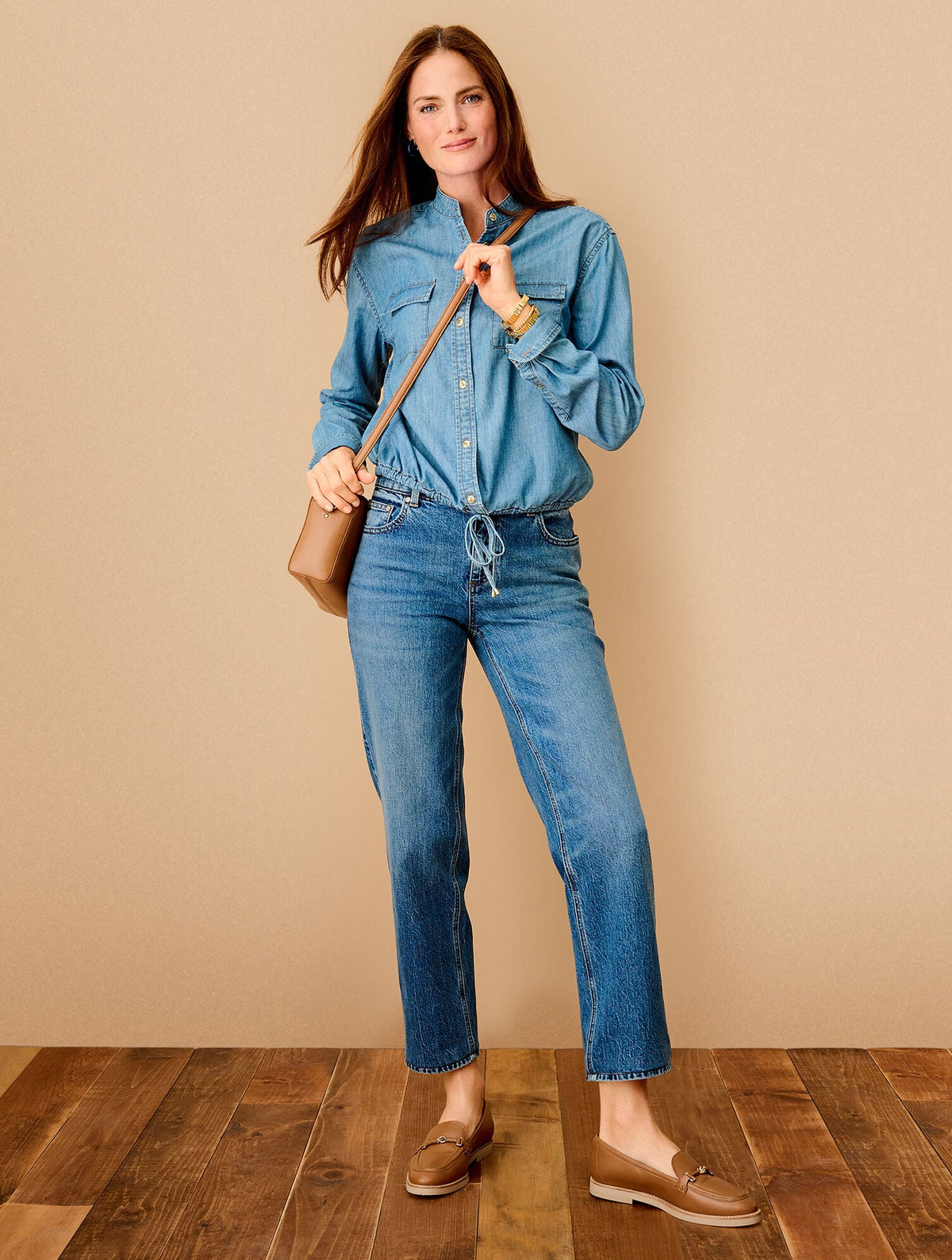 TIE FRONT DENIM TOP | Talbots