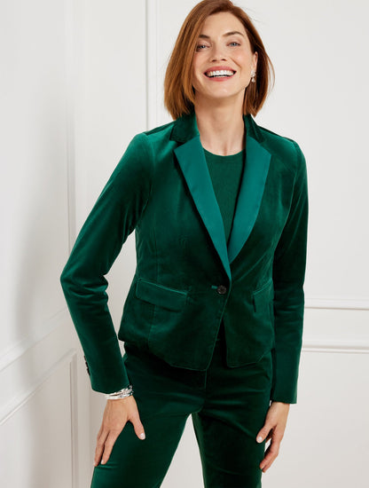 VELVETEEN CROPPED BLAZER | Talbots