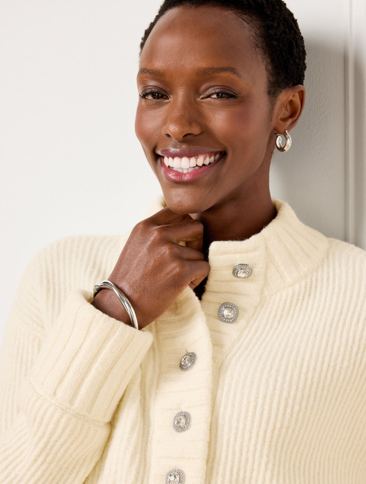 JEWEL BUTTON HENLEY PULLOVER | Talbots