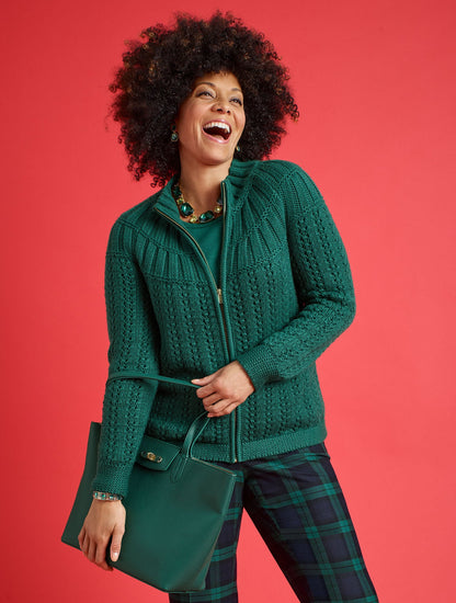 MIXED STITCH CARDIGAN | Talbots