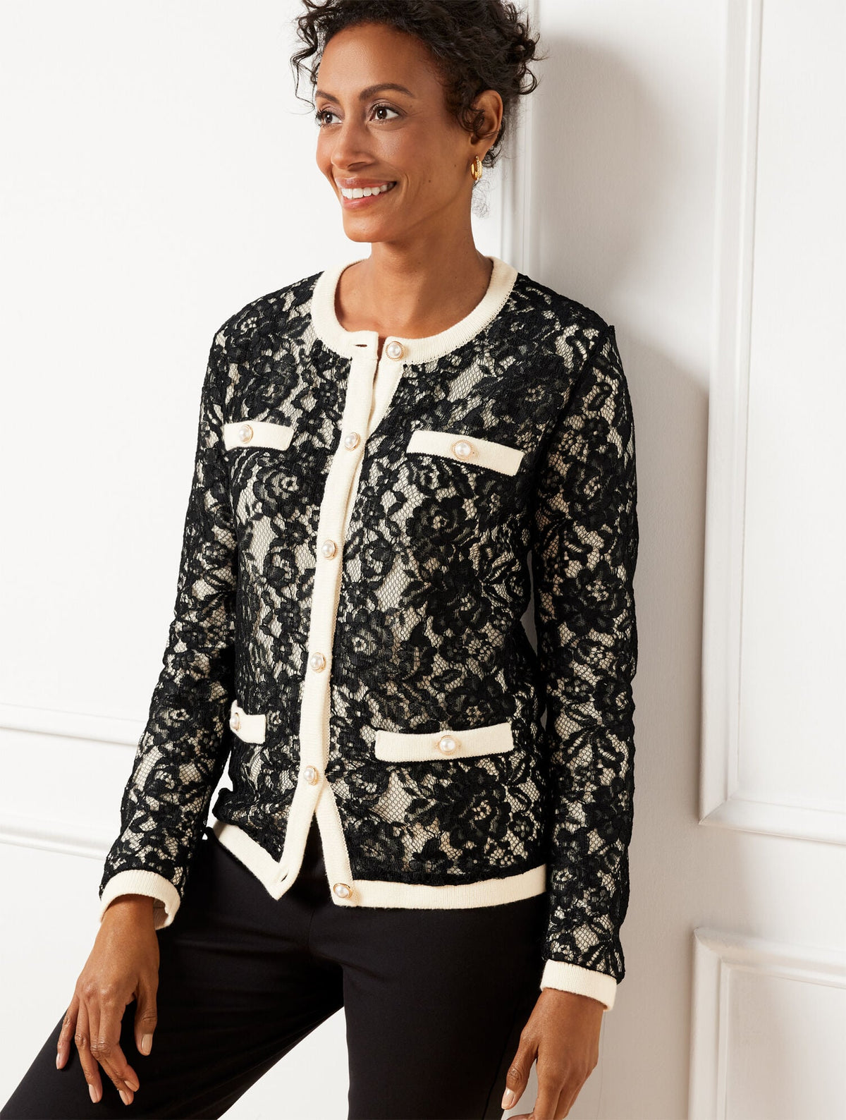 FLORAL LACE CARDIGAN | Talbots