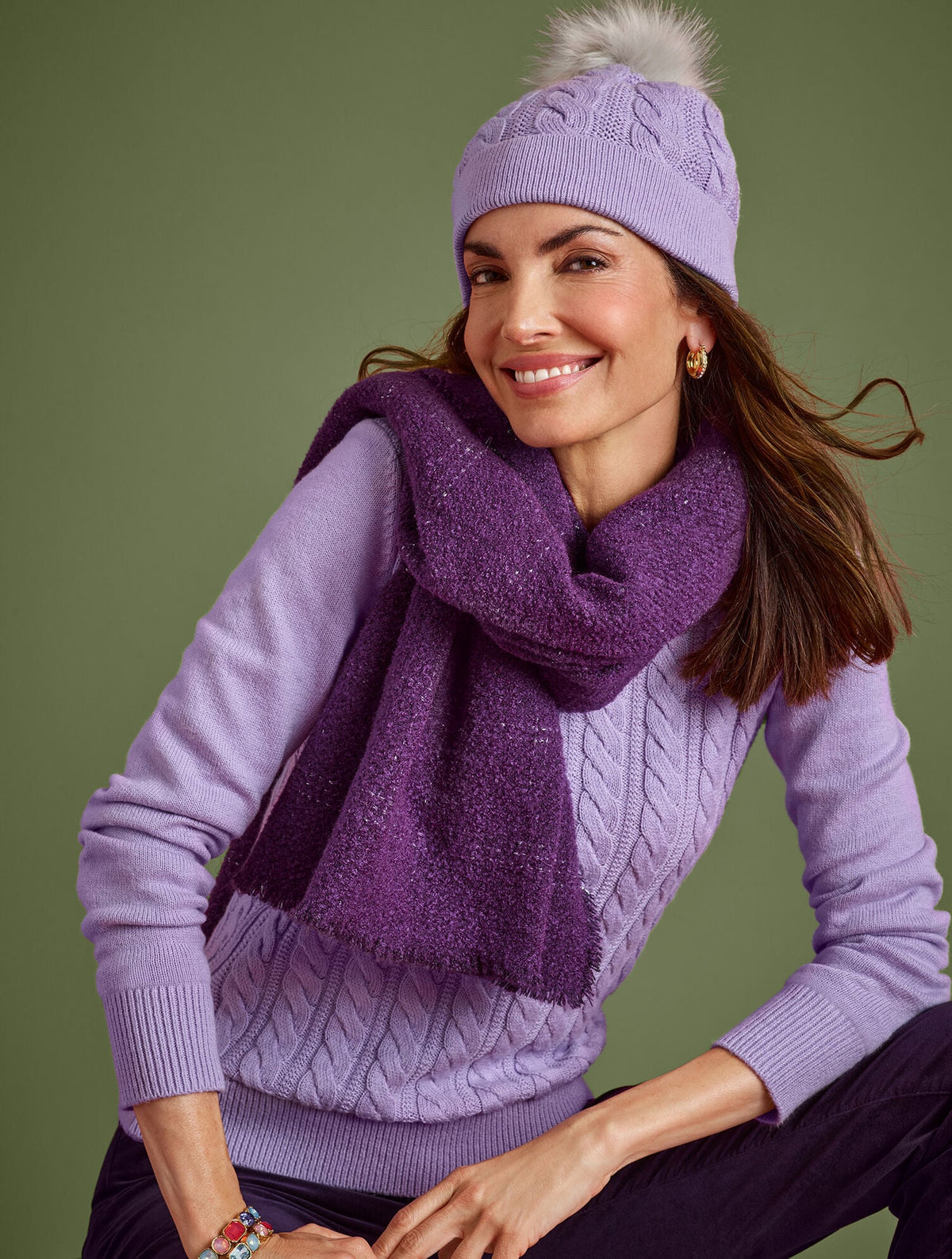 SOFT CABLE KNIT CREWNECK SWEATER | Talbots