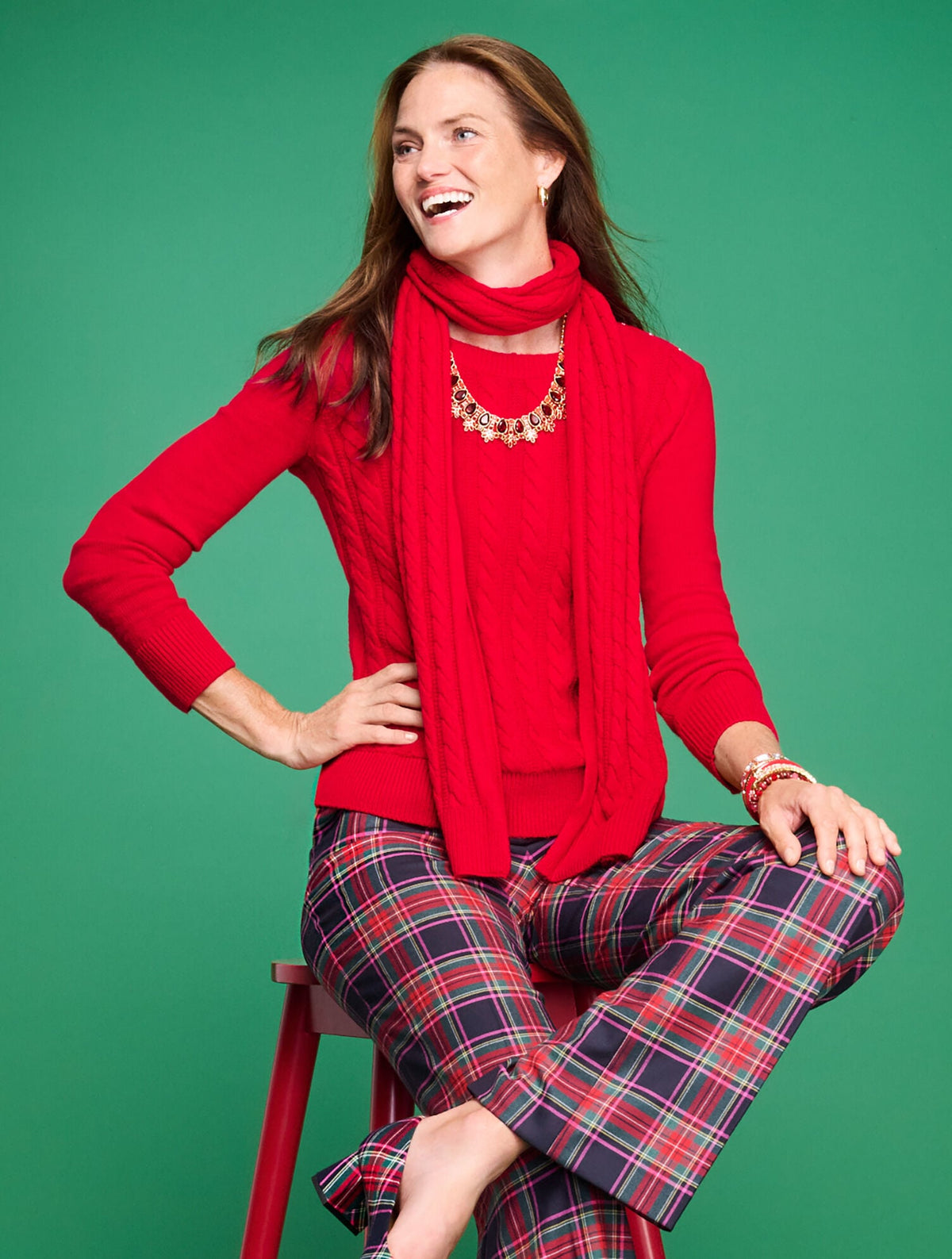 SOFT CABLE KNIT CREWNECK SWEATER | Talbots