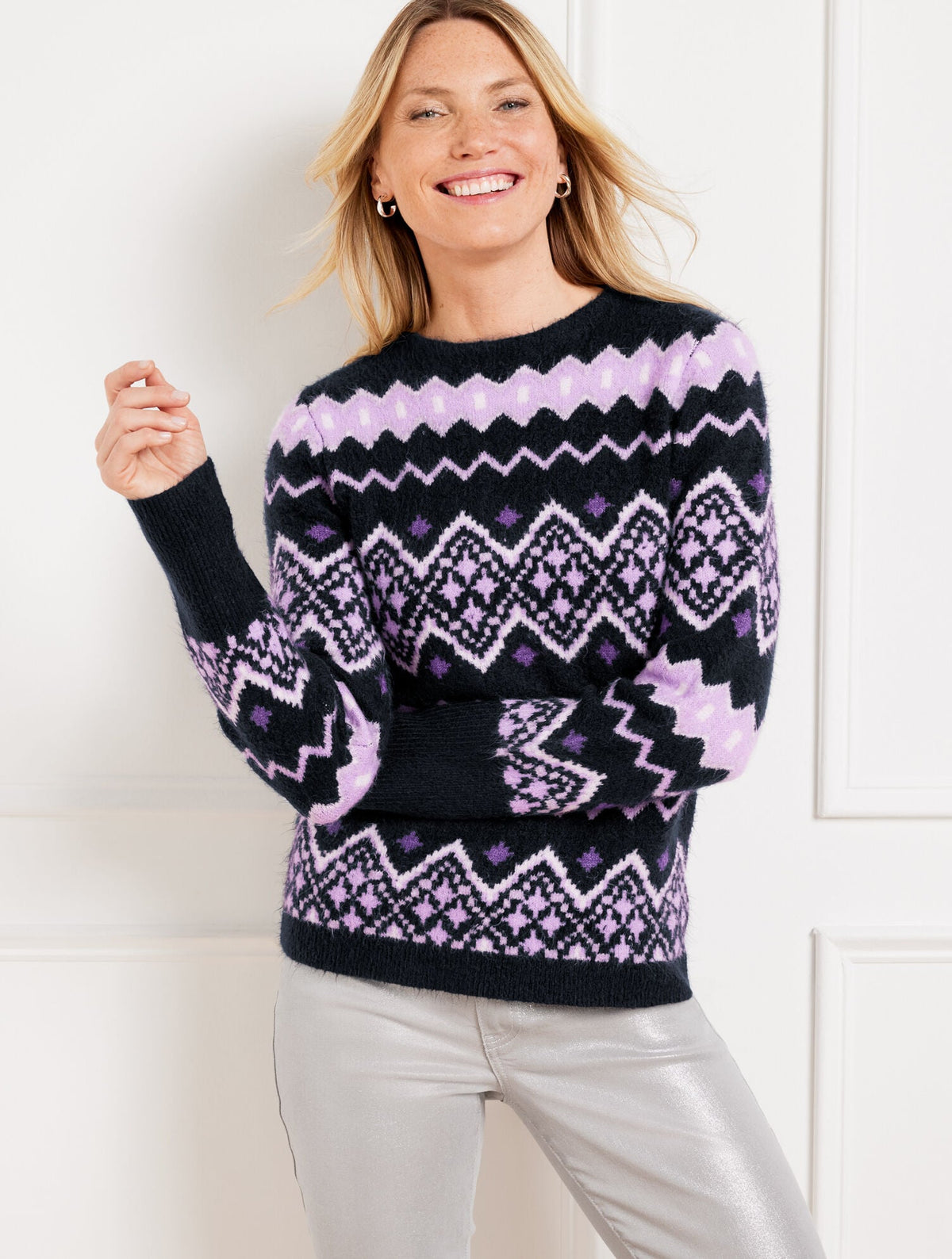 CREWNECK SWEATER - DIAMOND FAIR ISLE | Talbots