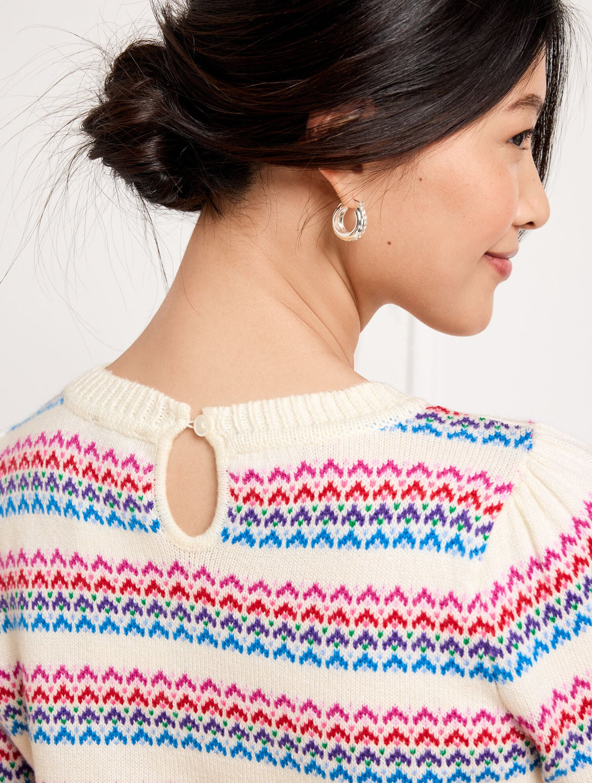 CREWNECK SWEATER - WAVE JACQUARD | Talbots