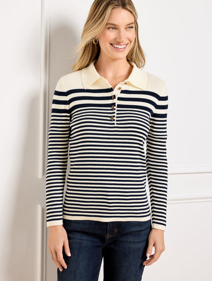SMOOTH COTTON POLO - STRIPE | Talbots