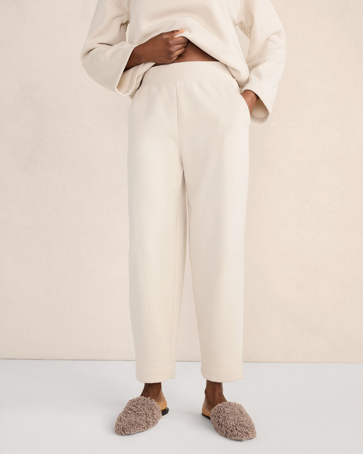 LUXE FLEECE BARREL-LEG PANTS | Talbots