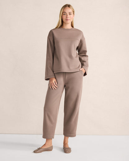 LUXE FLEECE BARREL-LEG PANTS | Talbots