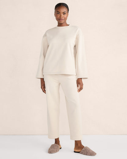 LUXE FLEECE BARREL-LEG PANTS | Talbots