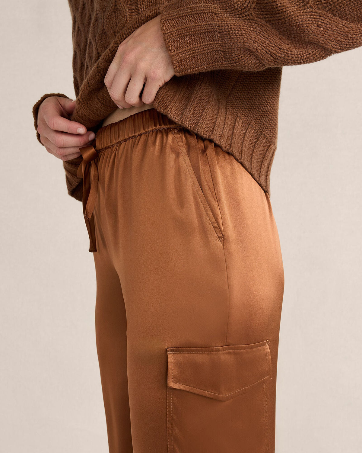 WASHABLE SILK DRAWSTRING CARGO JOGGERS | Talbots