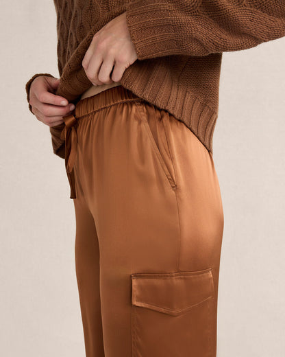 WASHABLE SILK DRAWSTRING CARGO JOGGERS | Talbots