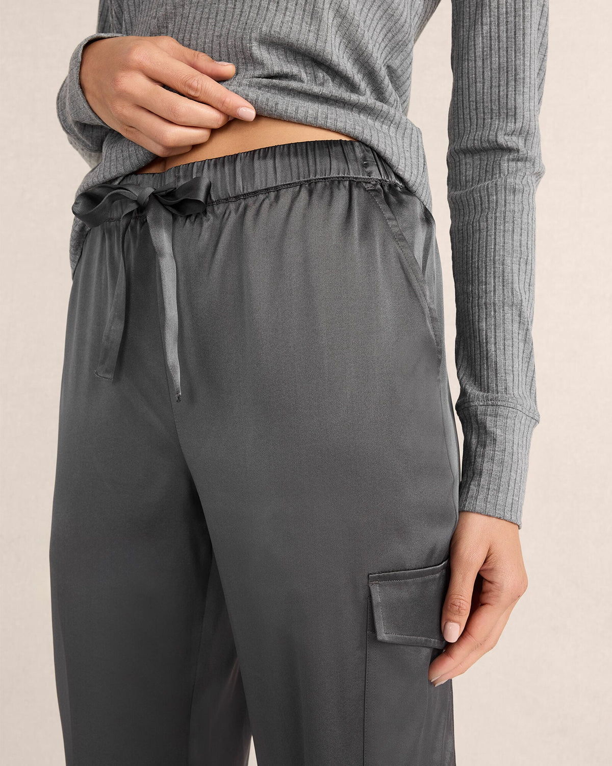 WASHABLE SILK DRAWSTRING CARGO JOGGERS | Talbots