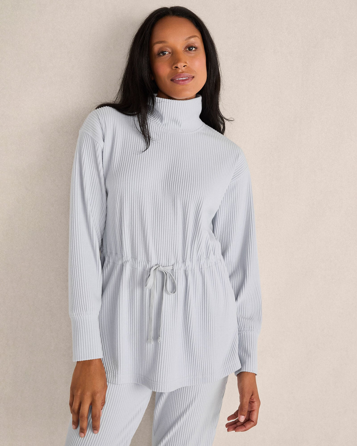 OTTOMAN RIB DRAWSTRING-WAIST TUNIC | Talbots